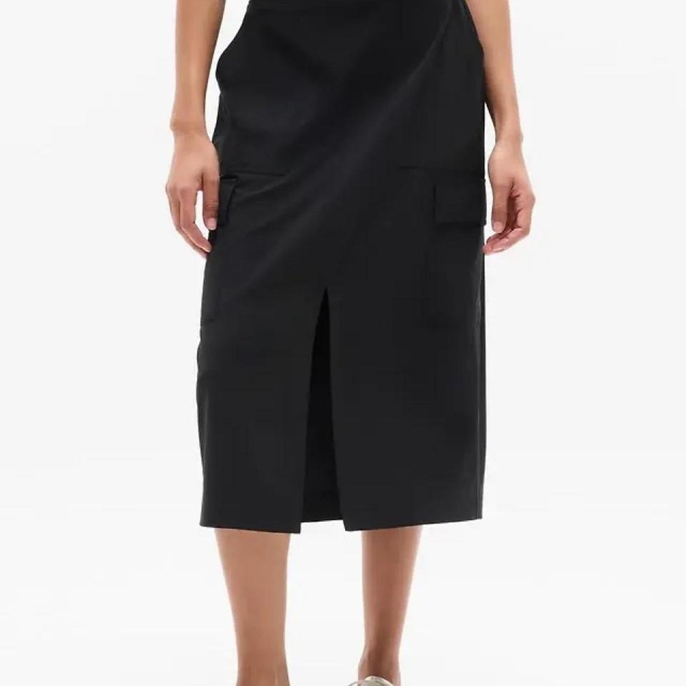 Athleta Brooklyn Heights High Rise Cargo Midi Skirt Navy Blue 14